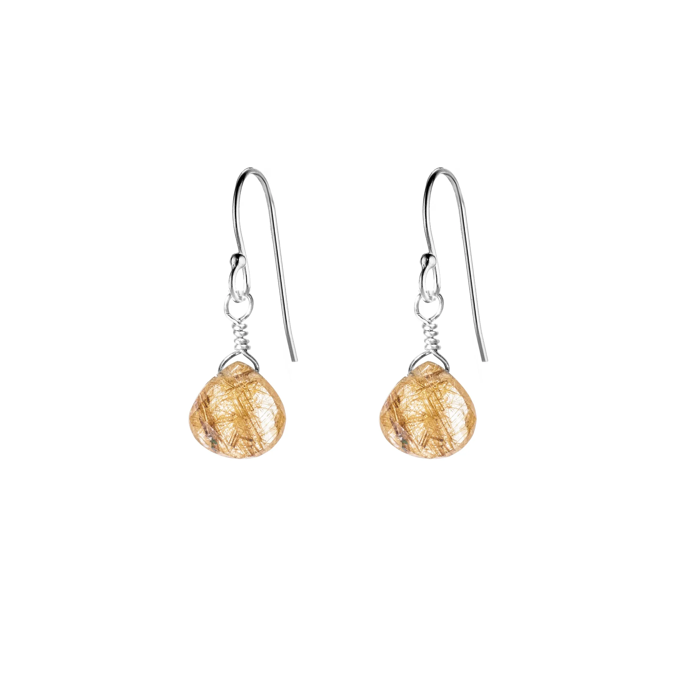 Single Drop Gemstone Earrings (Heart Shape)