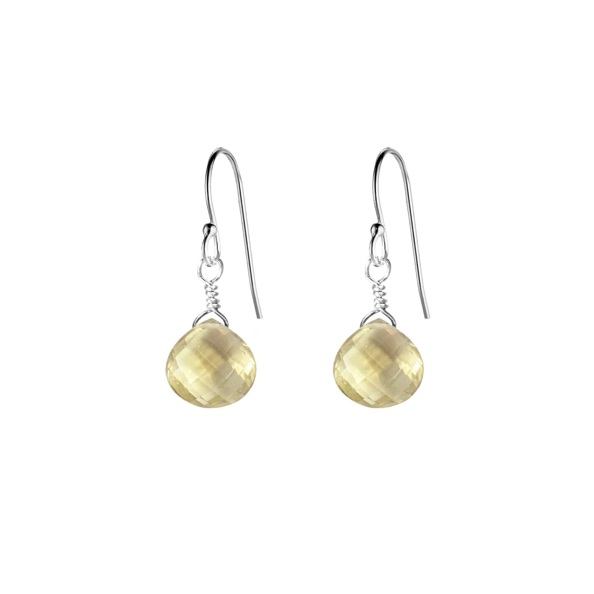 Single Drop Gemstone Earrings (Heart Shape)