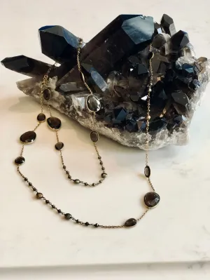 Smoky Quartz Station Necklace