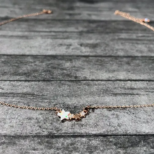 Stars Shining Bright & Opal Star Necklace (ROSE GOLD, GOLD OR SILVER)