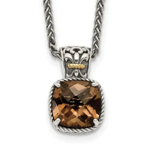 Sterling Silver Gold Smokey Quartz Necklace