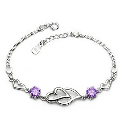 Sterling Silver Heart-Shaped Bracelet