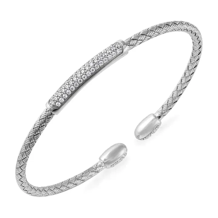 Sterling Silver Reversible CZ Bracelet (SI3292)