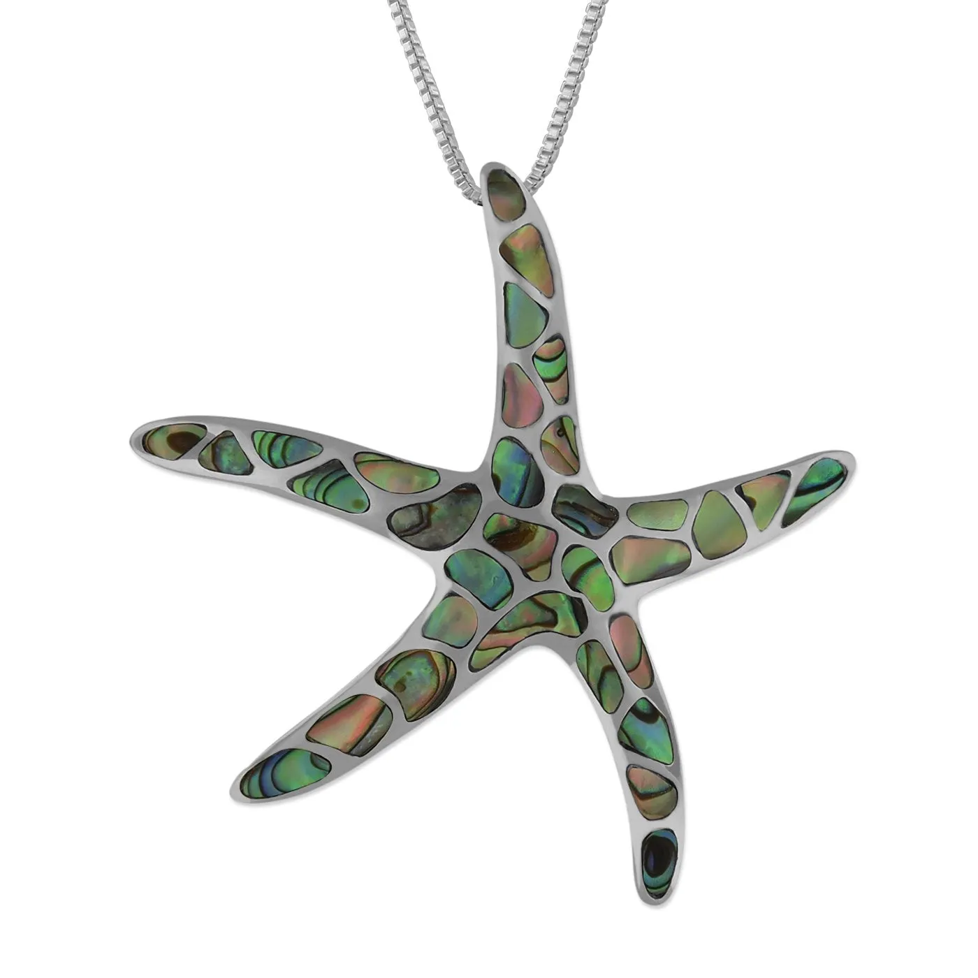 Sterling Silver Starfish Pendant Necklace, 16 2" Extender