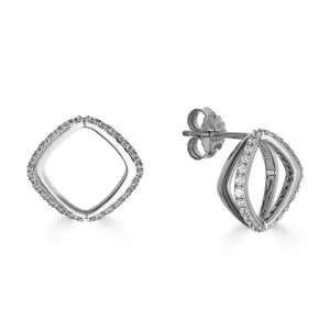 Sterling Silver White Sapphire Earrings