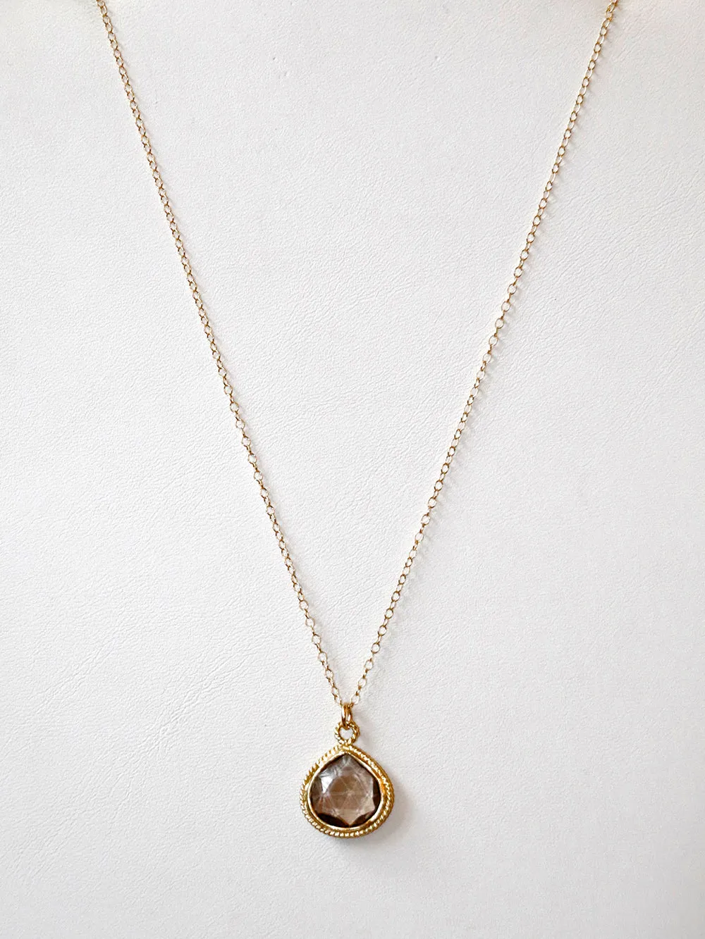 Susan Rifkin Smokey Quartz Charm Necklace