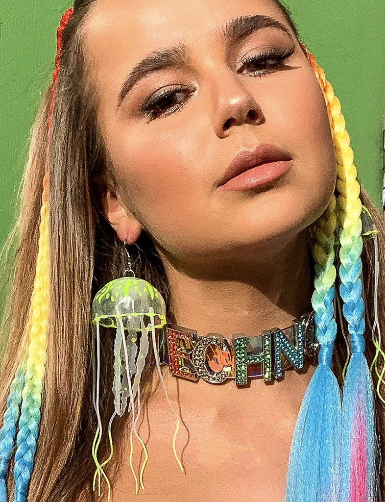 TECHNO CHOKER - RAINBOW HOLOGRAM