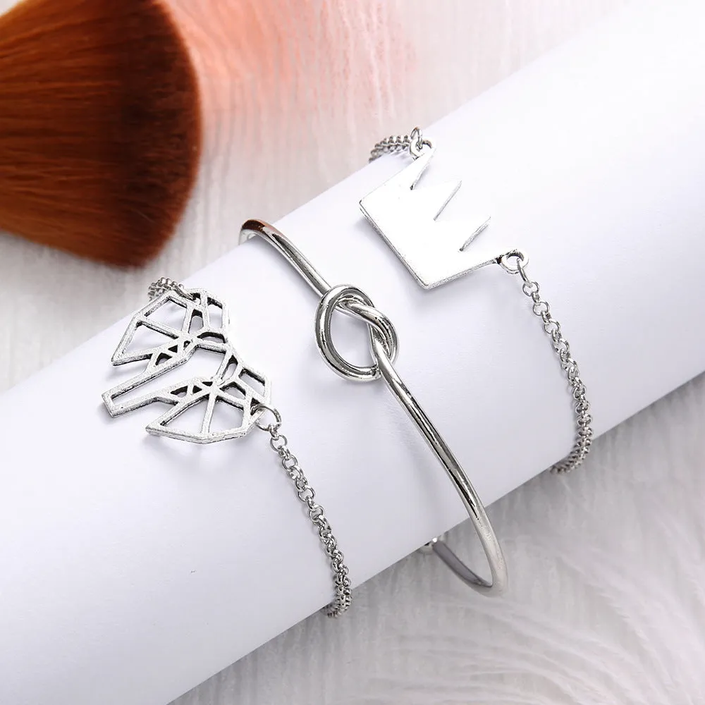 Three-Piece Bow Crown Bracelet Bracelet