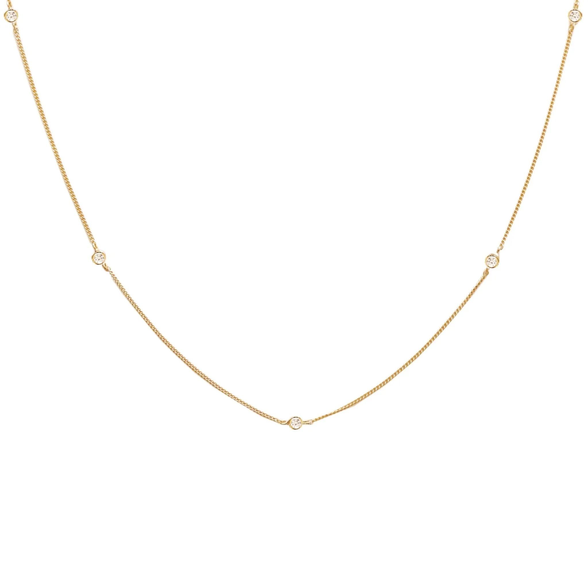 Tiny Love Necklace - Cubic Zirconia & Gold