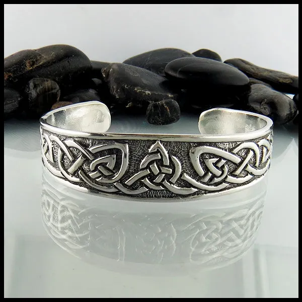 Trinity Knot Cuff Bracelet in Sterling Silver