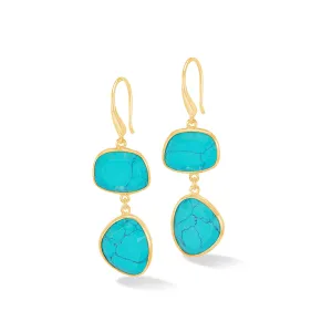 Turquoise Pebble Drop Earrings