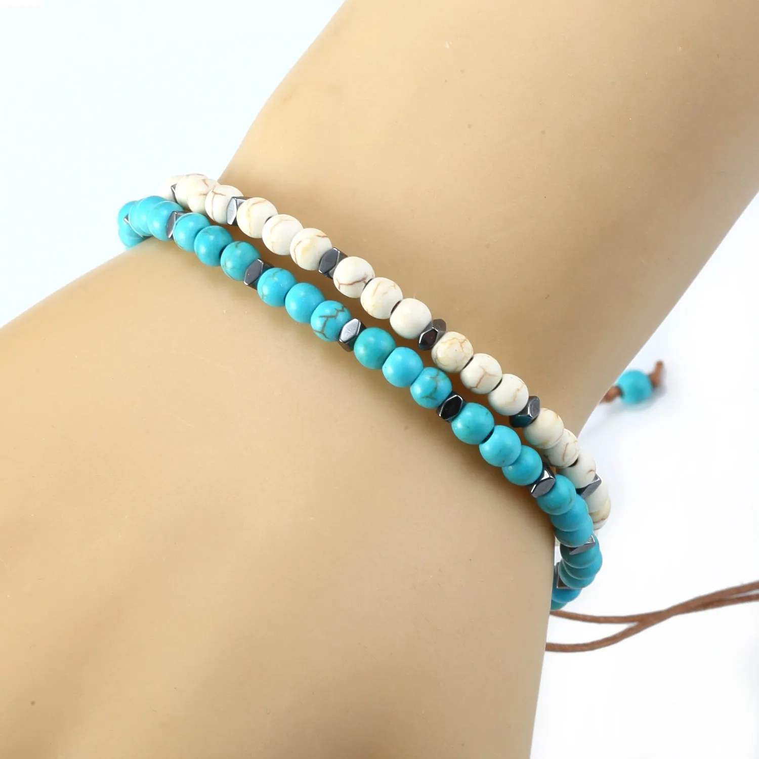 Turquoise rope braided bracelet