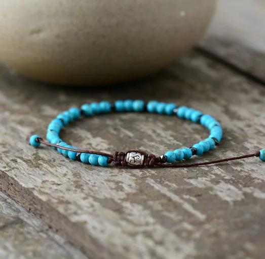 Turquoise rope braided bracelet