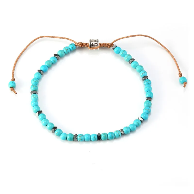 Turquoise rope braided bracelet