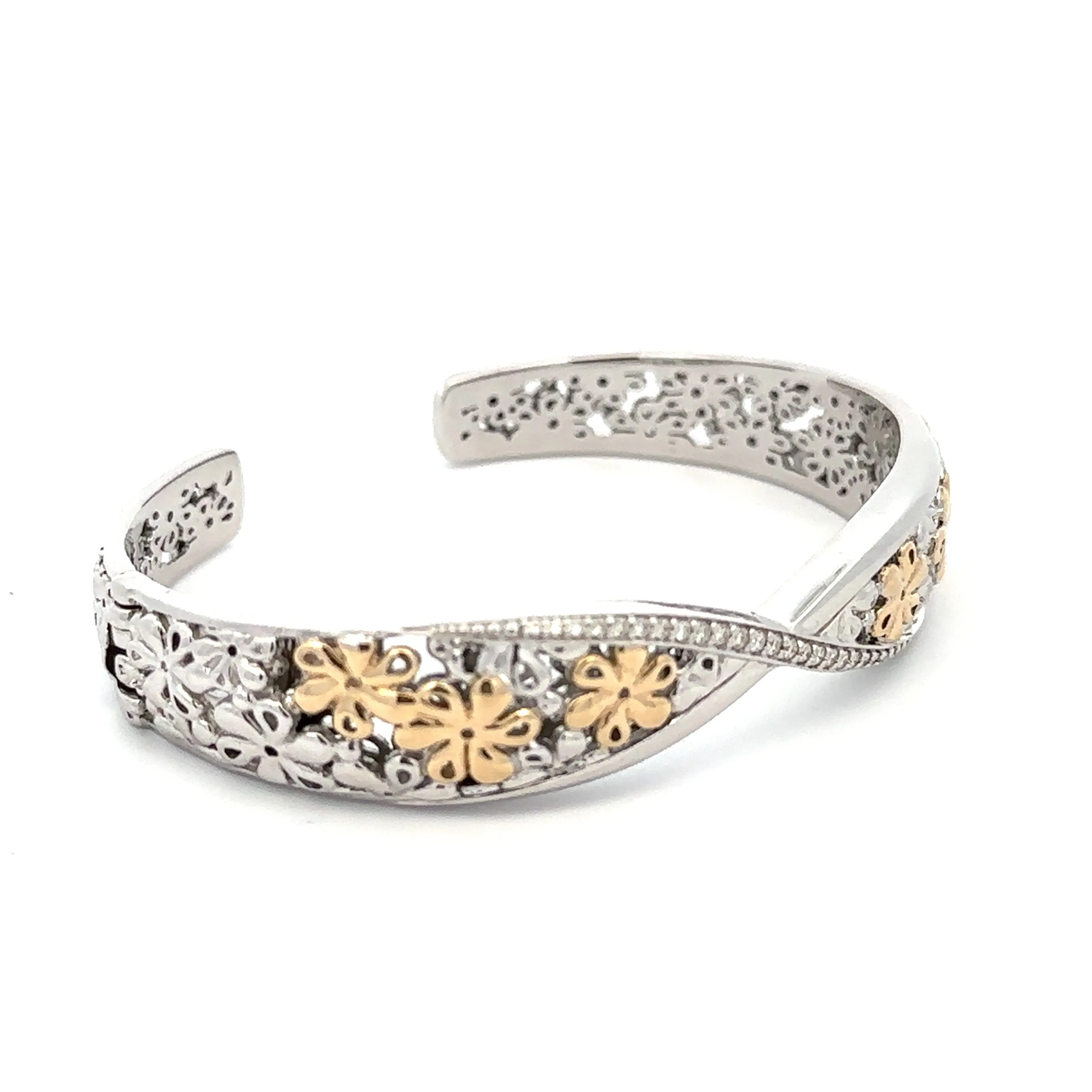 Two-tone Diamond Cuff Bracelet