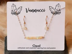 Vannucci Gold Opal Bar Set