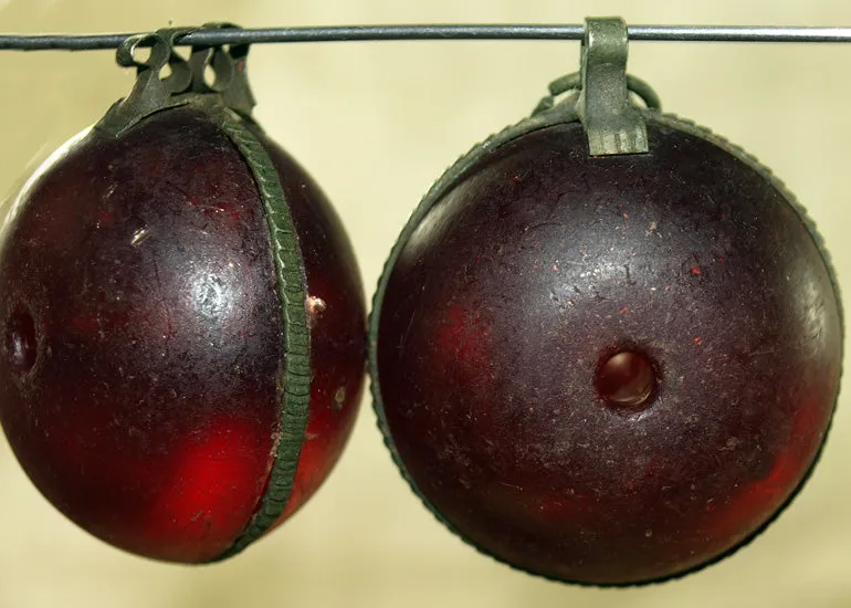 Vintage Moroccan Dark Red Resin Amber Pendant