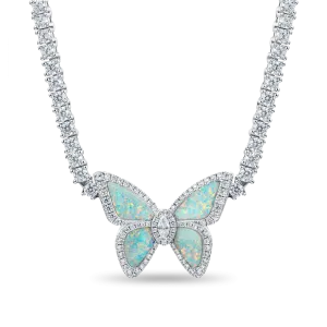 Vivid Youth Opal Butterfly Tennis Necklace - 3mm