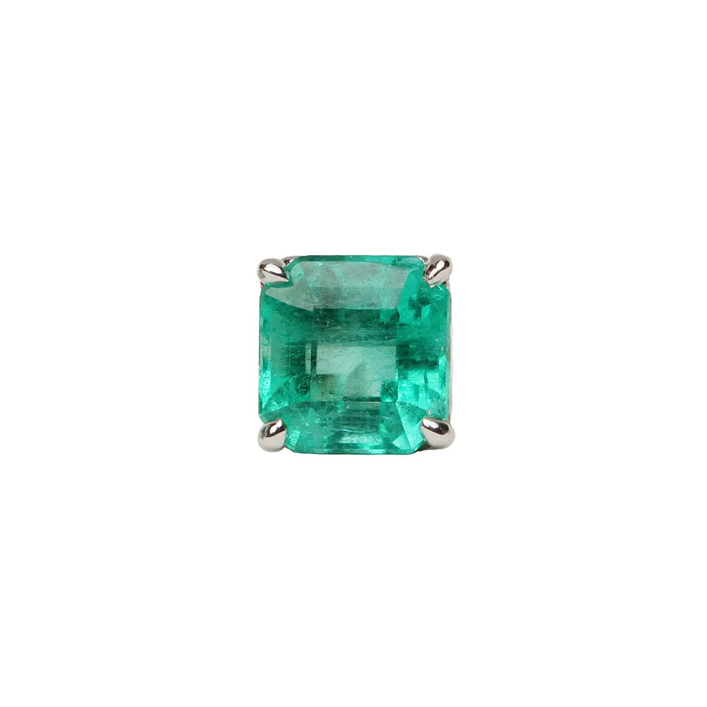 White Gold Emerald Stud Earrings