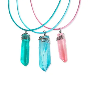 Wire Wrap Band Crystal Wax Cord Necklace