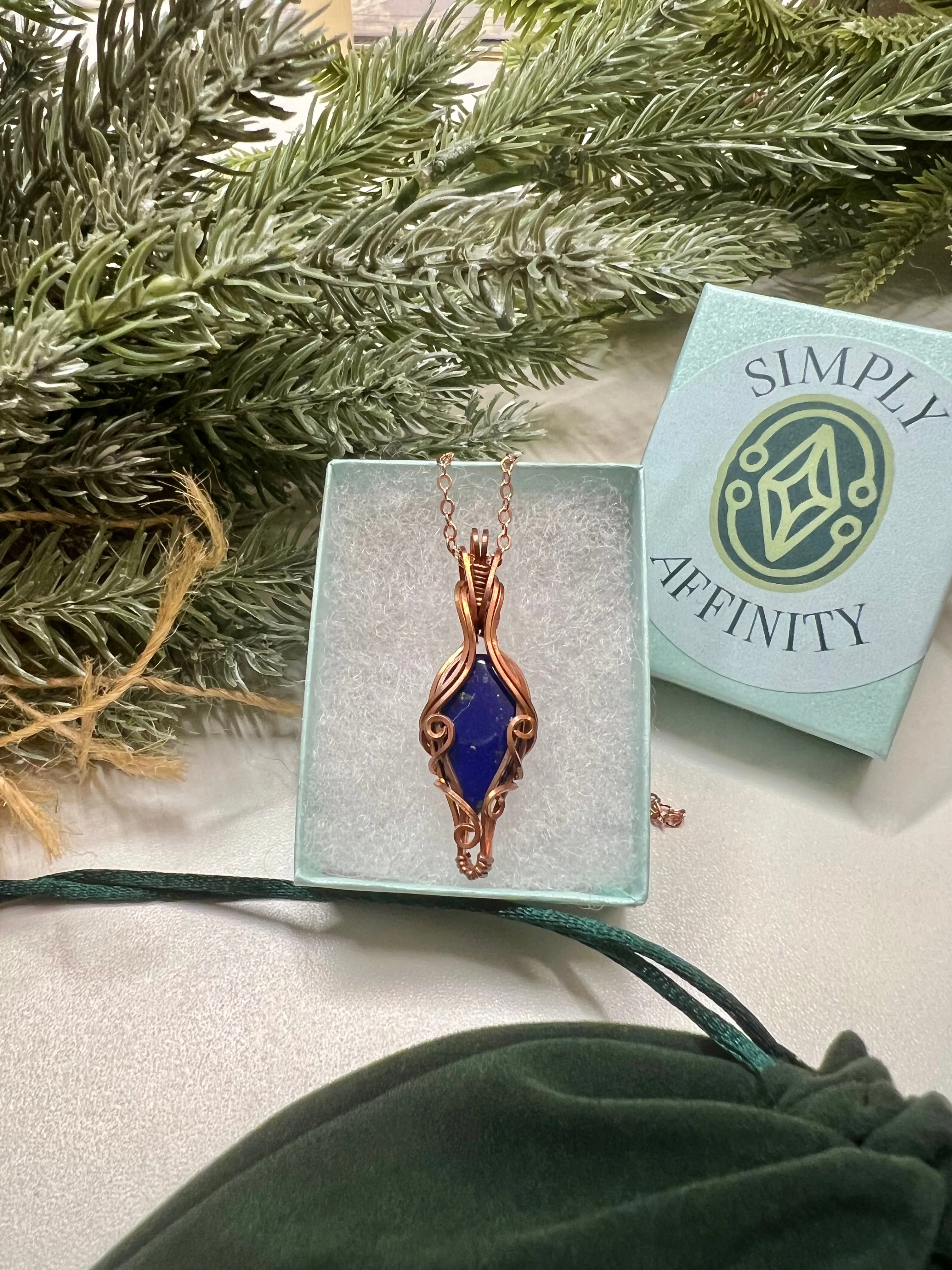 Wire-Wrapped Lapis Necklace