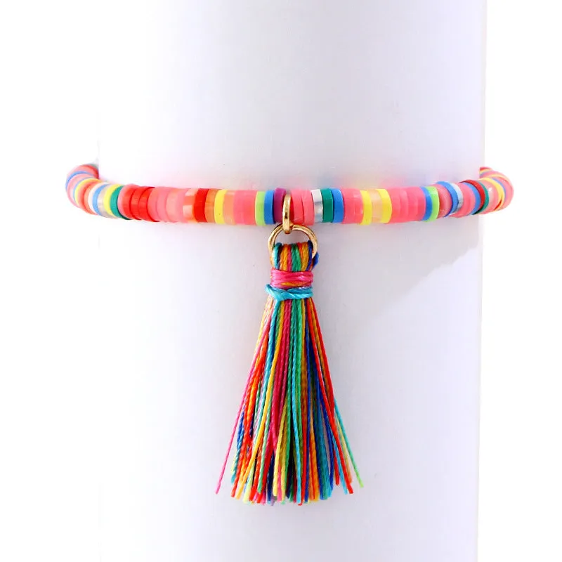 Women New Style Hand-woven Colorful Rainbow Bracelet