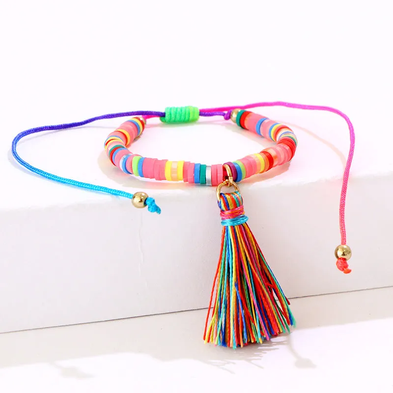 Women New Style Hand-woven Colorful Rainbow Bracelet