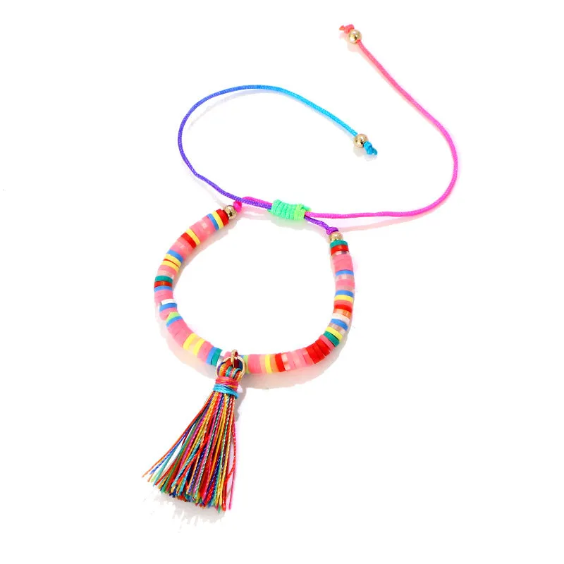 Women New Style Hand-woven Colorful Rainbow Bracelet