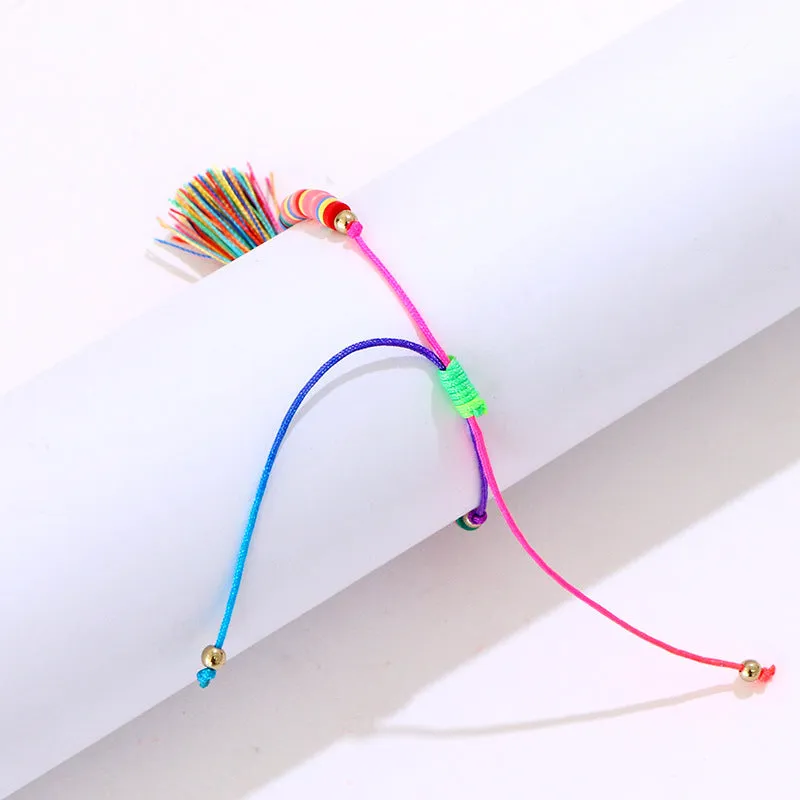 Women New Style Hand-woven Colorful Rainbow Bracelet