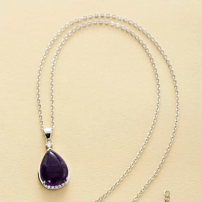 'Yuwin' Amethyst & Rhinestones Necklace